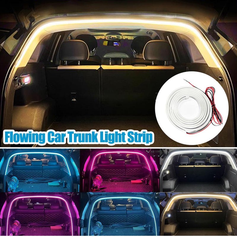 Dynamic Flowing Car Trunk Light Strip, Flexible Universal Trunk Led Light Strip, Trunks LED Light Strips for Car Cargo Area or Interior Illumination Decoration (Blue 2M) - Image 5